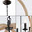 4-Light Globe Orb Wood Chandelier