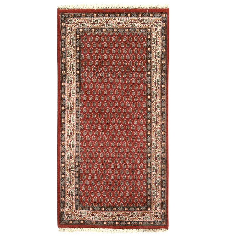High-Quality Hand-Knotted Red And Cream Area Rug