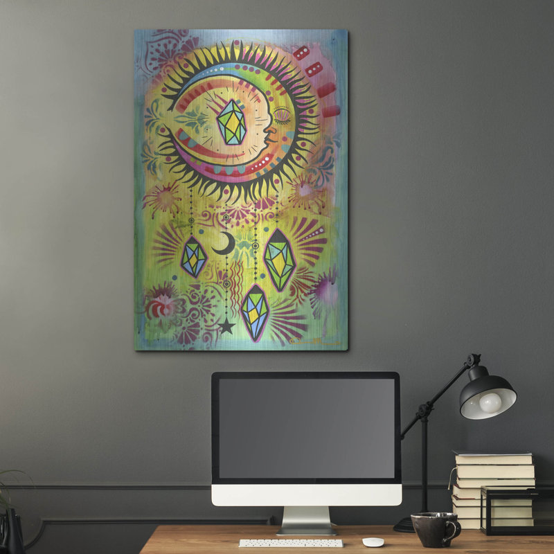 Bungalow rose «Cosmic Balance 2» par Dean Russo, art mural en métal, H 36 po x l 24 po