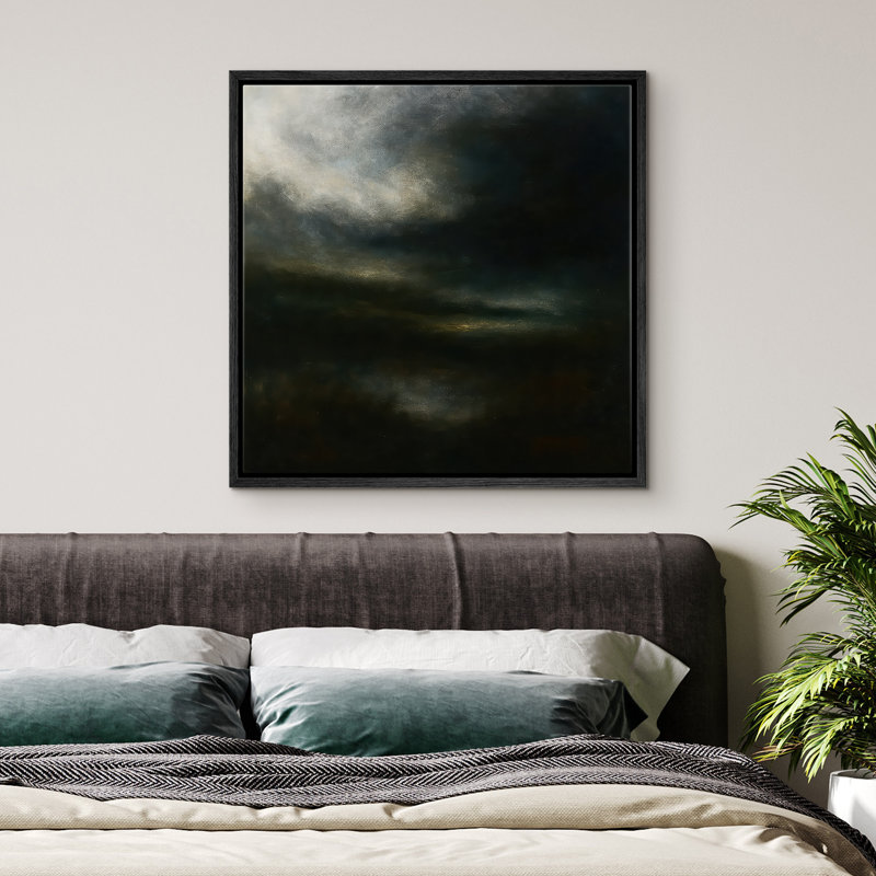 Reproduction d'art encadrée sur toile pour décor moderne neutre, H 24 po x l 24 po, Noir