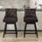 Upholstered Swivel Nailhead Trim Tufted Barstool with Solid Wood Frame (Set of 2)-1932704348