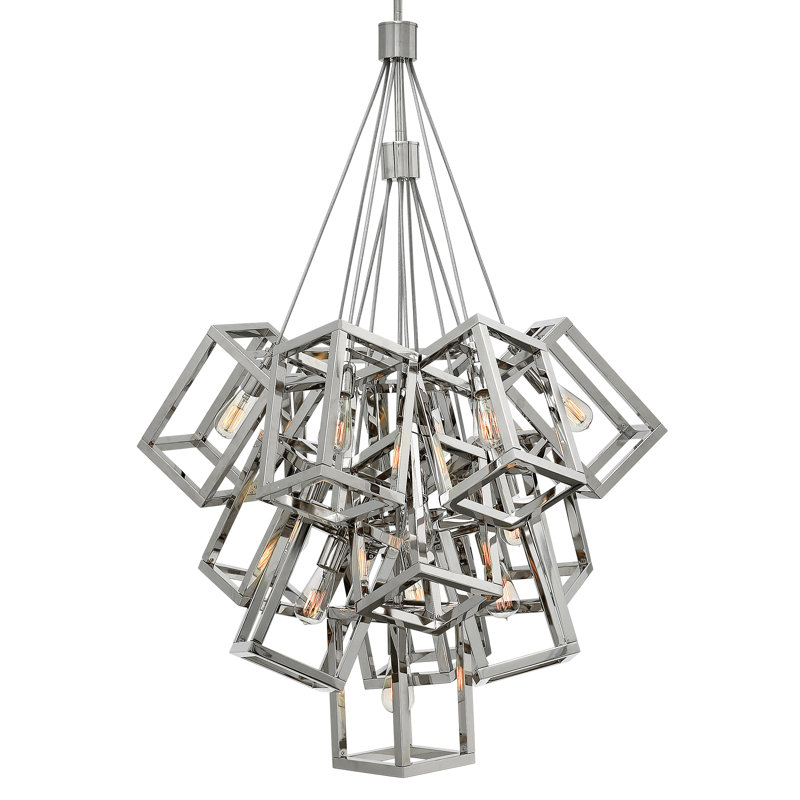 Ensemble 13 - Light Cluster Rectangle Pendant, Polished Nickel