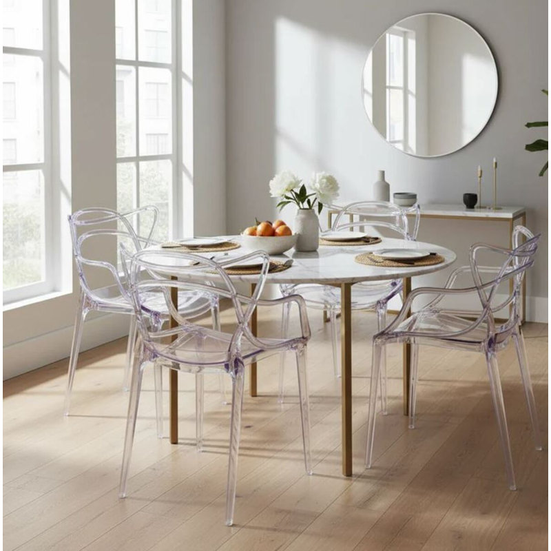 Ensemble de 2 chaises de salle à manger Malvin, Clear