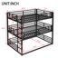Lit superposé double au dessus d'un lit double, lit superposé triple en métal avec garde-corps de sécurité, lit superposé robuste avec conception à bruit réduit, blanc-49687383
