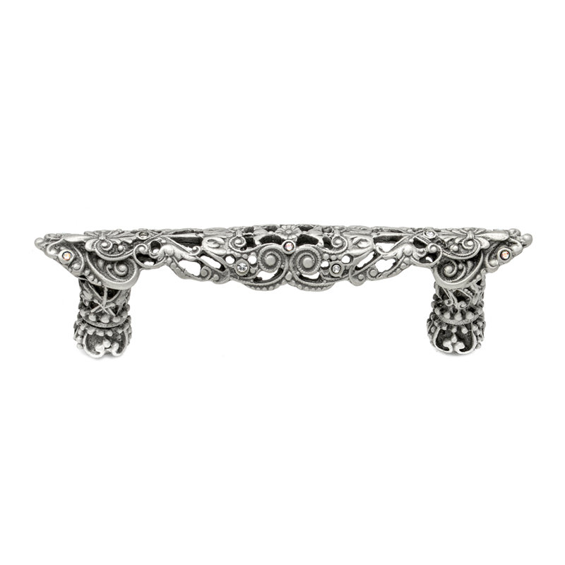 Juliane Grace 4 inches c.c. pull with Swarovski Clear & Aurore Boreale Crystals in Satin, 3", Satin