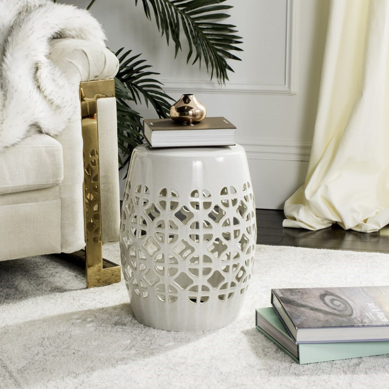 Tabouret de jardin Eufaula, Crème