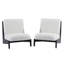 Chaise d'appoint Living Moda blanche avec structure en bois massif noir, ensemble de 2-743748065