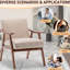 Chaise d'appoint avec revêtement en microfibre et structure en bois massif, mobilier de salon Mid-Century moderne classique pour sièges supplémentaires-1928378264