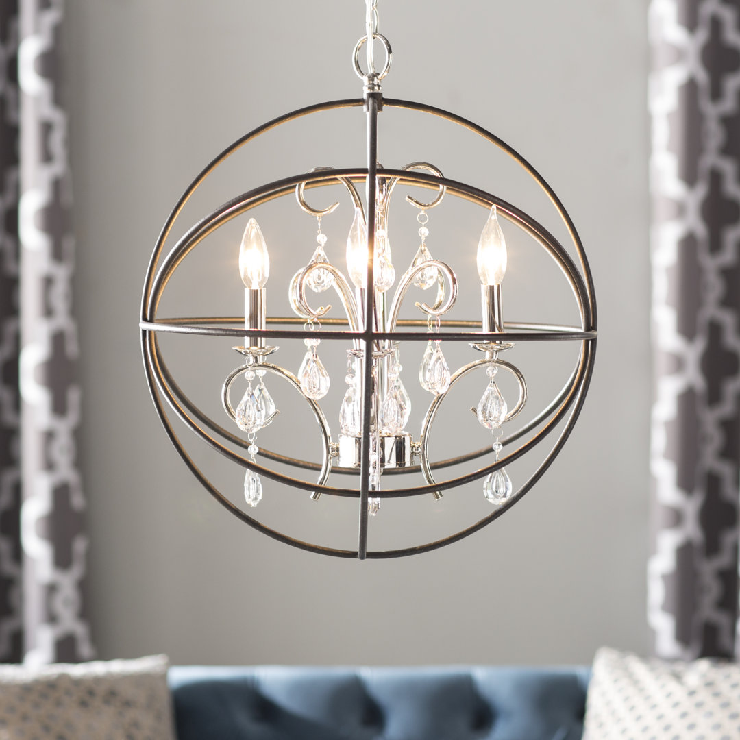 Alden 4 - Light Dimmable Globe Chandelier Willa Arlo™ Interiors 