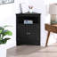 Buffet noir avec tablettes réglables pour la salle de bain, la cuisine et le salon, surface de rangement multifonctionnelle imperméable et facile à nettoyer, assemblage