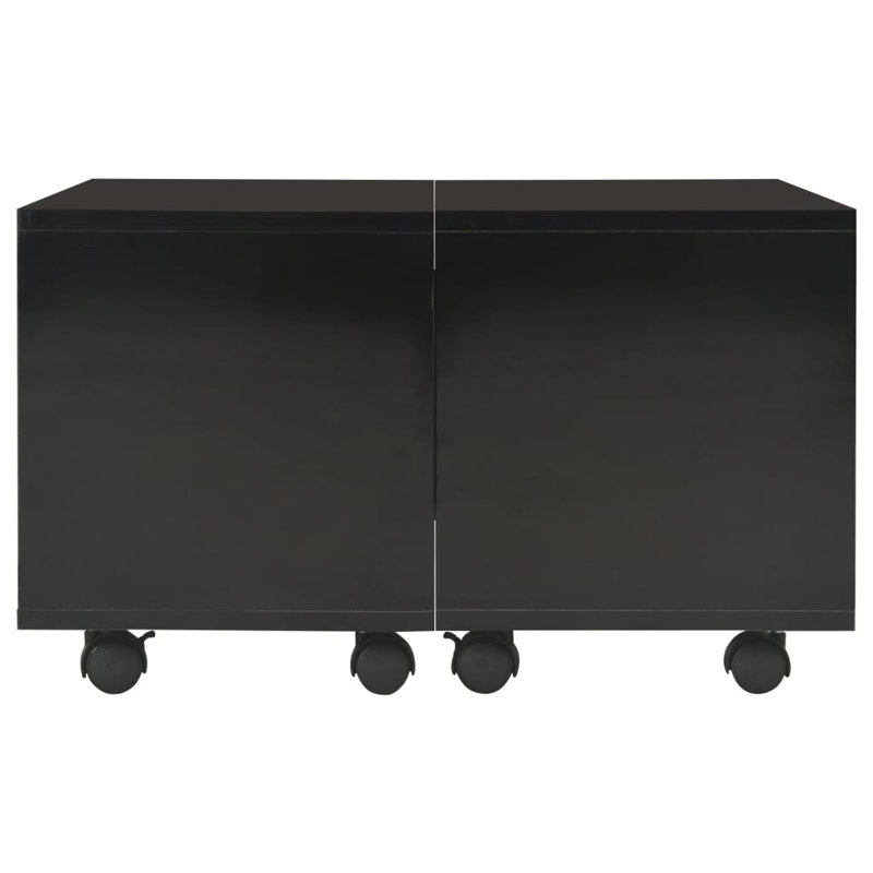 Brigetta Solid Coffee Table with Storage, Black