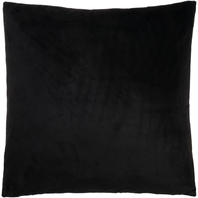 Square Cotton Pillow Cover & Insert, Black