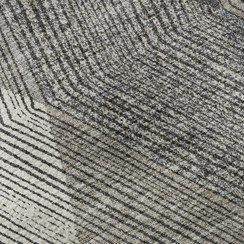 Premium Machine Washable Prisco Pewter Rug, Rectangle 10' x 14'