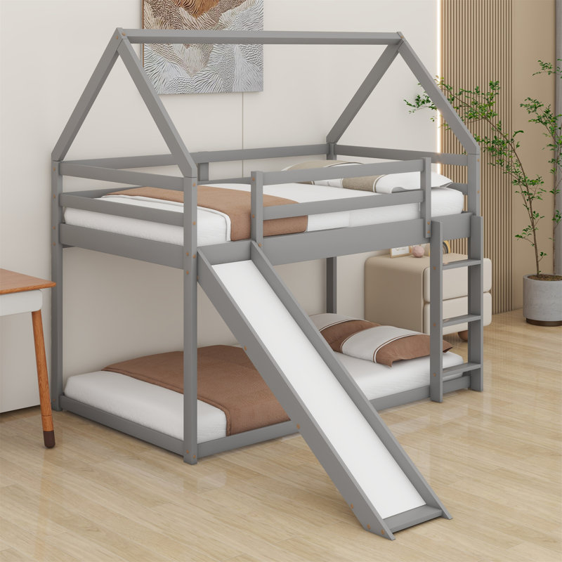 Lit superposé simple Aabid Kids, Gris