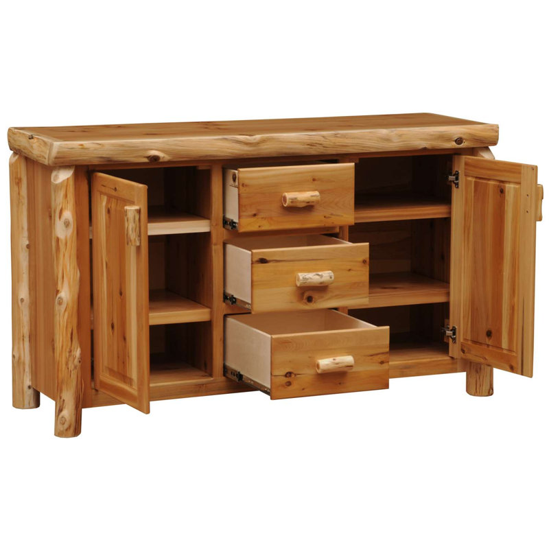 Fireside Lodge 60" Wide 3 Drawer Sideboard, Vintage