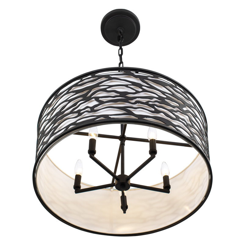 Kato Convertible Semi-Flush/Pendant - 24"W X 11"H - Carbon, Black