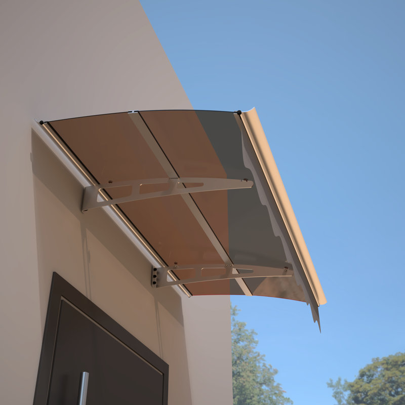 Door Window Canopy 59"x34" - Polycarbonate & Aluminum Heavy Snow Resistance Uv80+ Protection Shade Solid Rust- Uv50+