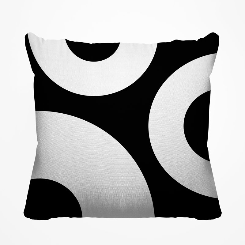 Coussin décoratif intérieur / extérieur Ramsey, L 19 po x H 19 po, Noir