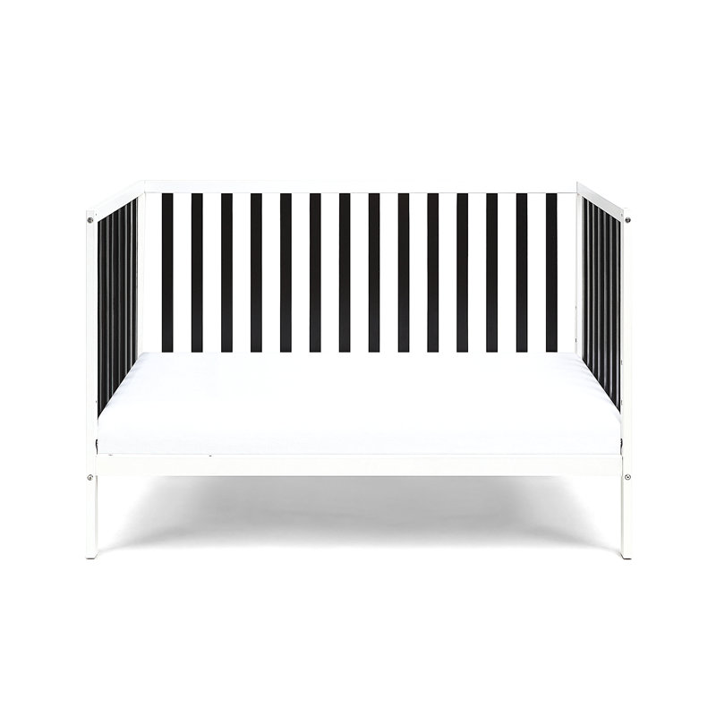 Lit de bébé convertible 3-en-1, Blanc/Noir