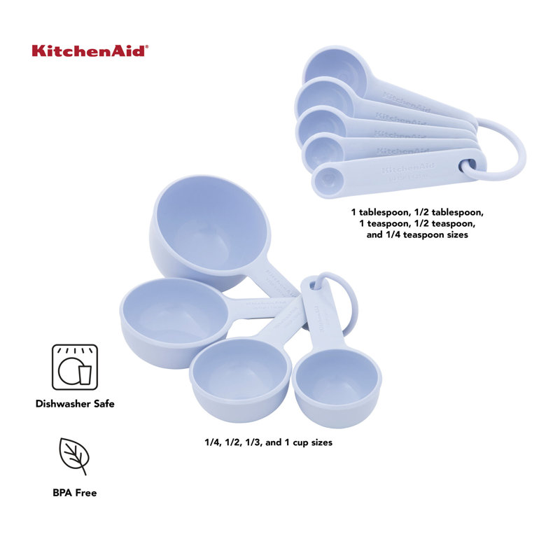 Ensemble de 9 tasses à mesurer et cuillères KitchenAid® Universal, Lavande