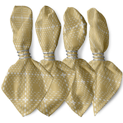 Abbie Polyester Geometric Square Napkin