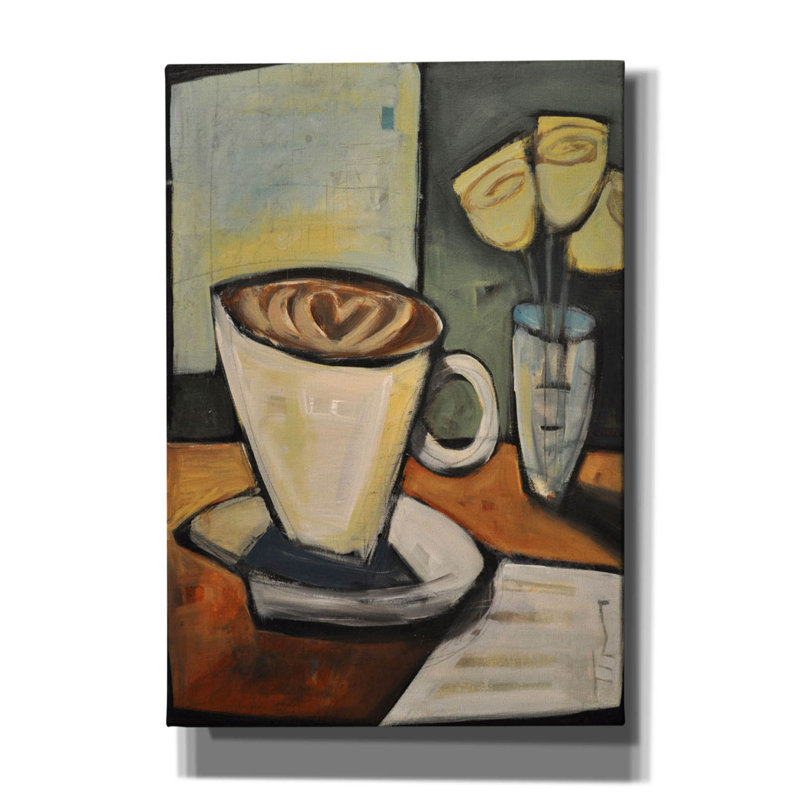 Toile rouge «Java Love» par Tim Nyberg, art mural sur toile, H 26 po x l 18 po x P 0,75 po