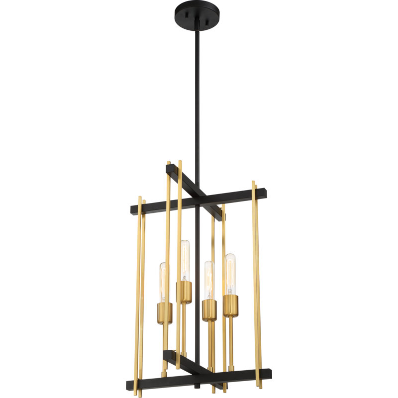 Lustre géométrique à 4 lumières de style bougie Tedesco
