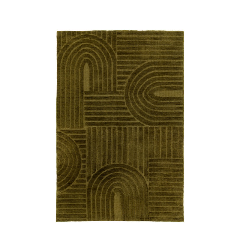 Saser Rug 160x230cm, Rectangle 64cmx 96cm, Green