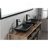 Matte Shell  Glass Rectangular Vessel Bathroom Sink In Black With  Faucet And Pop-Up Drain In Matte Black