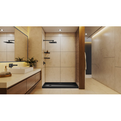 DreamLine SlimLine P 34 po x l 60 po x H 2 3/4 po Base de douche Alcove