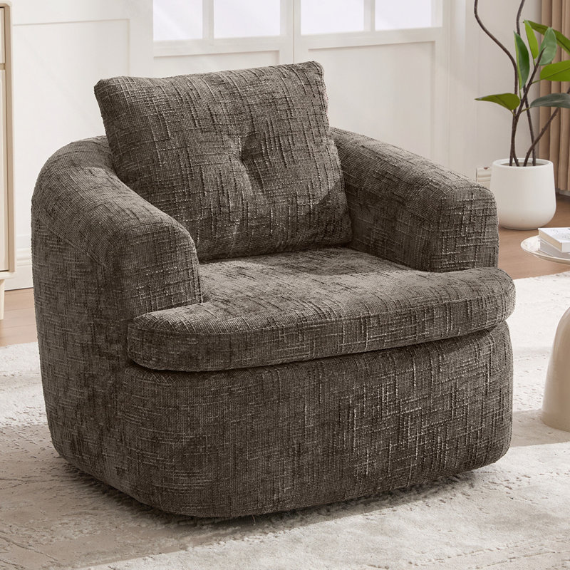 Canapé pivotant à 360 ° avec coussins à deux couches, Brun