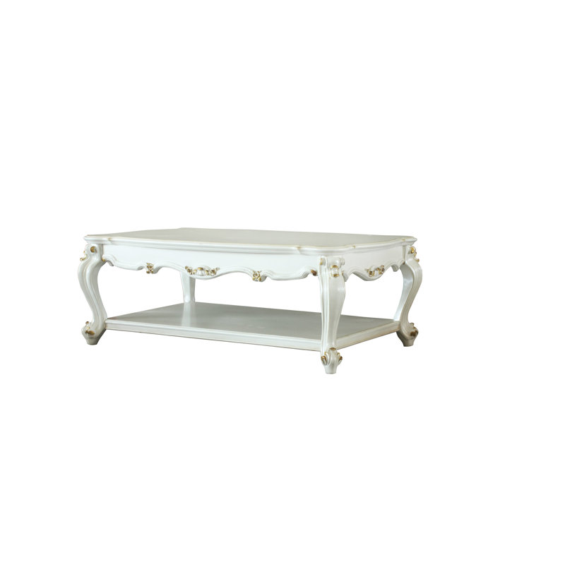 Table basse traditionnelle traditionnelle avec perle antique et tablette pour la maison