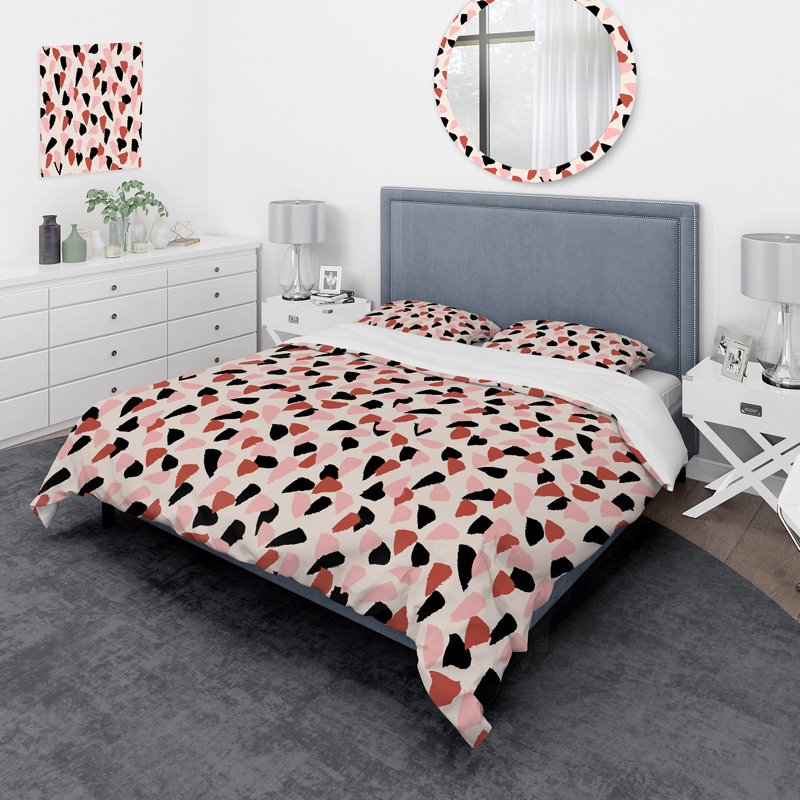 Ensemble de housse de couette en microfibre Perunika, Housse de couette simple + 1 taie décorative stan