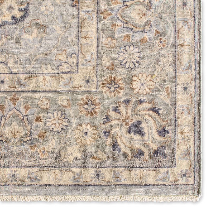 Jaipur Living Sahlest TRZ03 Handknotted Oriental Gray and Beige Area Rug (10'x14'), Rectangle 8' x 10'