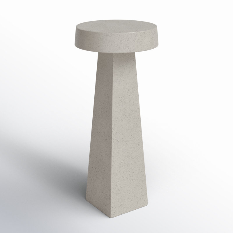 Johari Pedestal End Table, White