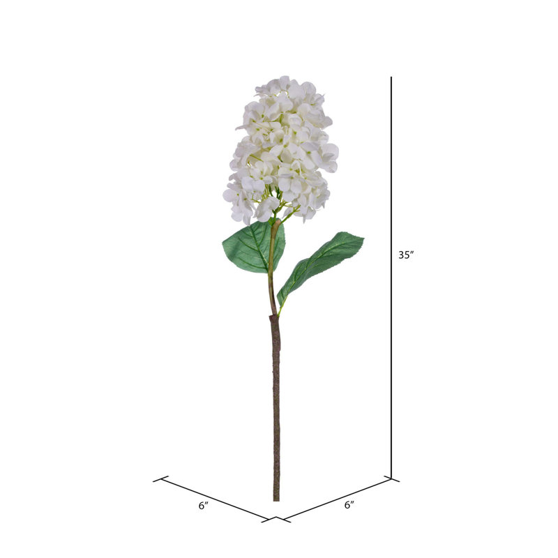 Vaporisateur d'hortensia artificiel 34 po Primrue. 2 tiges dans un sac., Blanc
