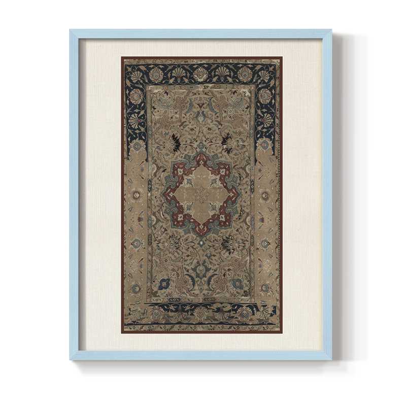 Impression encadrée vintage rétro Lxxv - bois massif, H 11 po x l 9 po, Bleu
