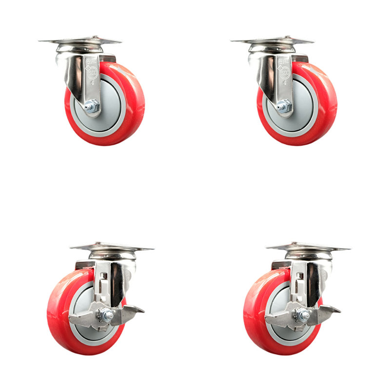 Polyurethane Casters, Red