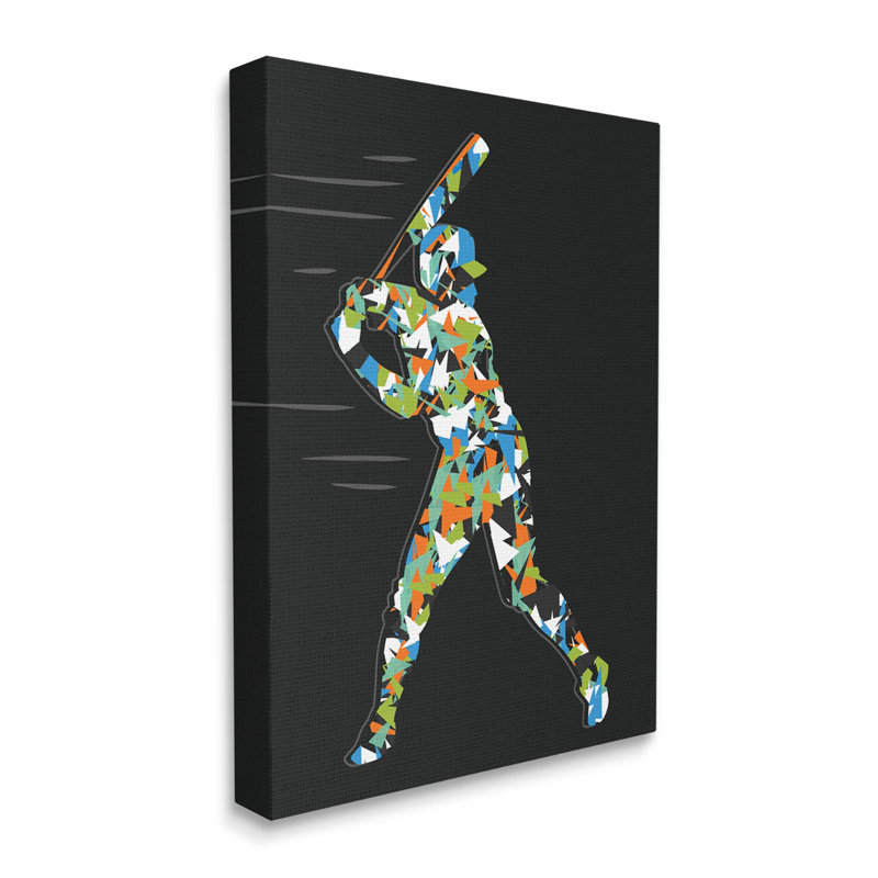 Art mural sur toile à motif de joueur de baseball sportif par Arrolynn Weiderhold, H 48 po x l 36 po x P 1,5 po