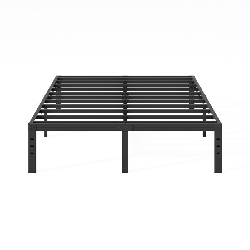 18" High Metal Platform Bed Frame, Heavy Duty Steel Slat Support, No Box Spring Needed, Noise-free, Easy Assembly, Under Bed Storage