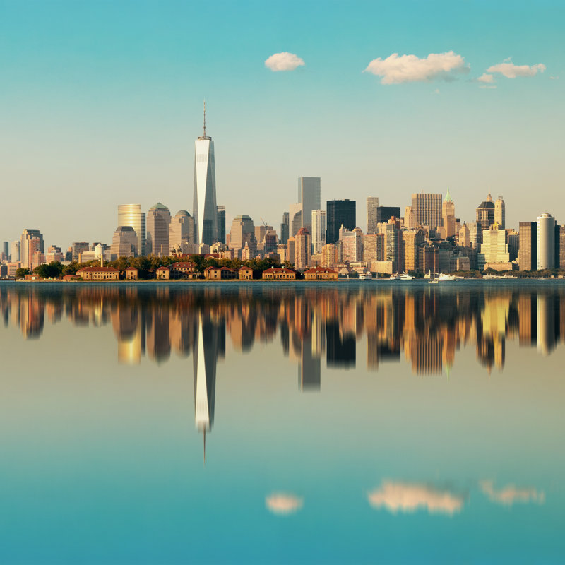Manhattan Downtown Skyline - Wrapped Canvas Print, 30cm H x 30cm W