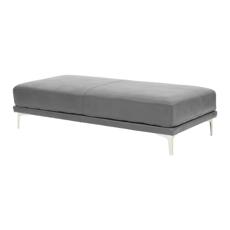 Repose-pieds cocktail en faux cuir Takenori, Gris