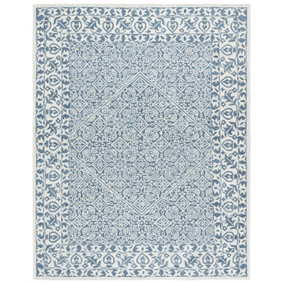 Dip Dye Hand Tufted Wool/Cotton Oriental Rug in Ivory/Blue