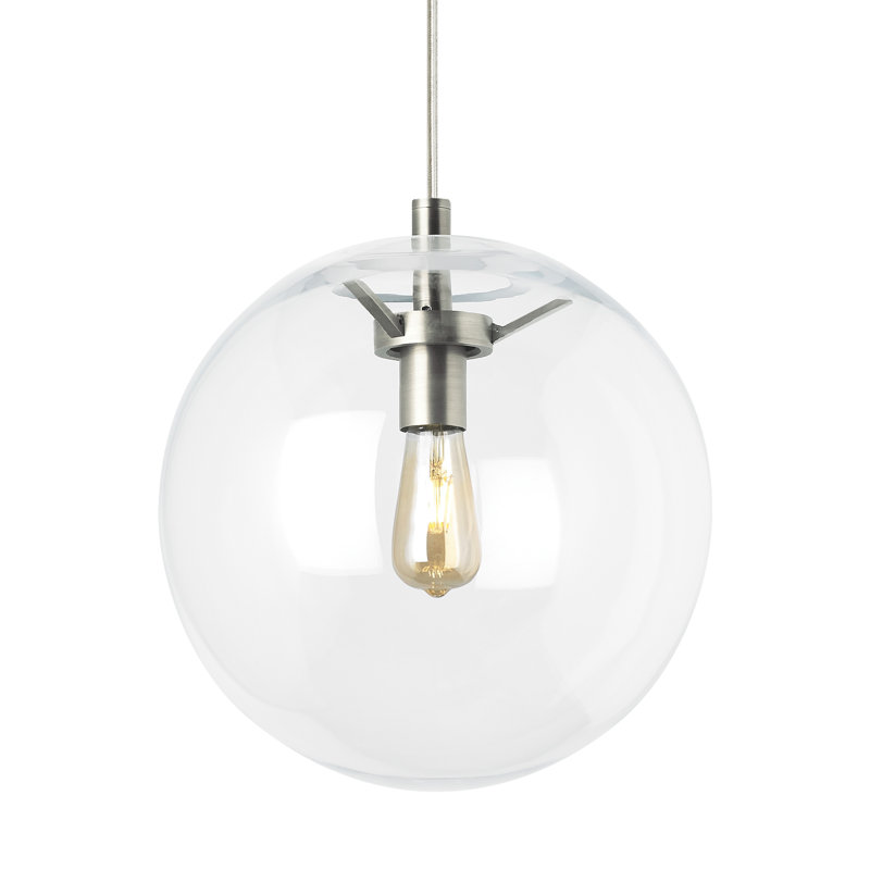 Palona 1 - Light LED Pendant, Satin Nickel, Clear, Yes