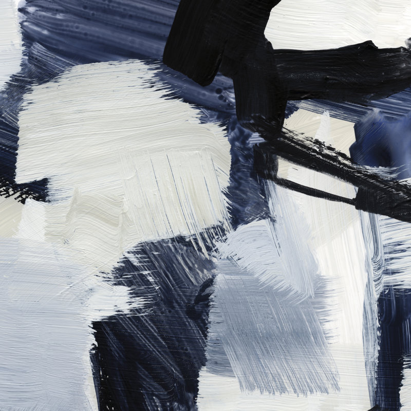 Expressive Monochrome III by Victoria Barnes - Wrapped Canvas Painting, 51cm H x 51cm W 