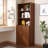 75" Tall Bookcase With Doors, 5 Tier Large Bookshelf With Cabinet, Standing Wood Display Book Shelf For Living Room, Office, Library With Doors-1186487839