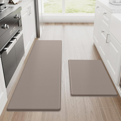 Ensemble de 2 tapis de cuisine kaki - Tapis anti-fatigue