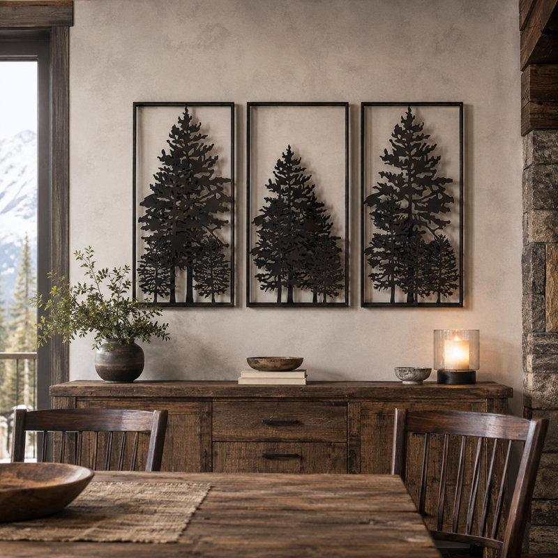 Art mural en métal paysage rustique Maverick