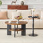 Ensemble de 2 tables basses et tables d'appoint rondes, formation de vide en PVC, table basse de 31,5 po avec rangement et table d'appoint de 15 po, ensemble simple, idéal pour le salon et la chambre à coucher.