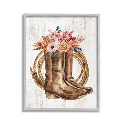 ShabbyChicFloralBootsGicleeArtbyKimAllen